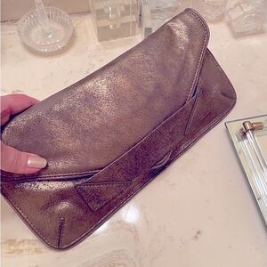 Botkier Gold  Metallic Clutch with Flap Closure